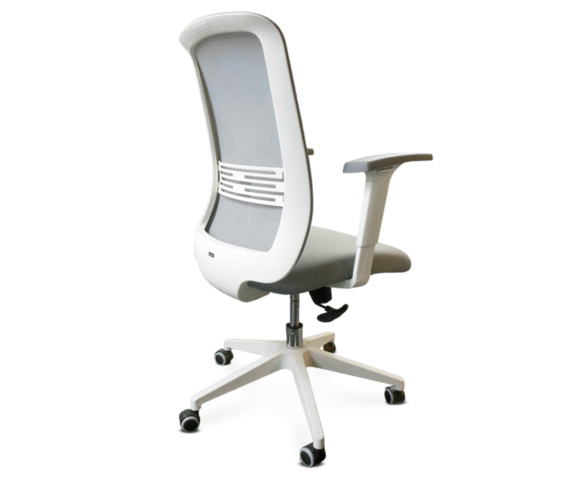 Silla GÜD tela gris, Base Blanca